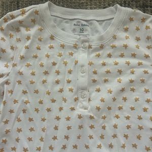 Roller Rabbit gold stars pajama set, size 10! Never worn!